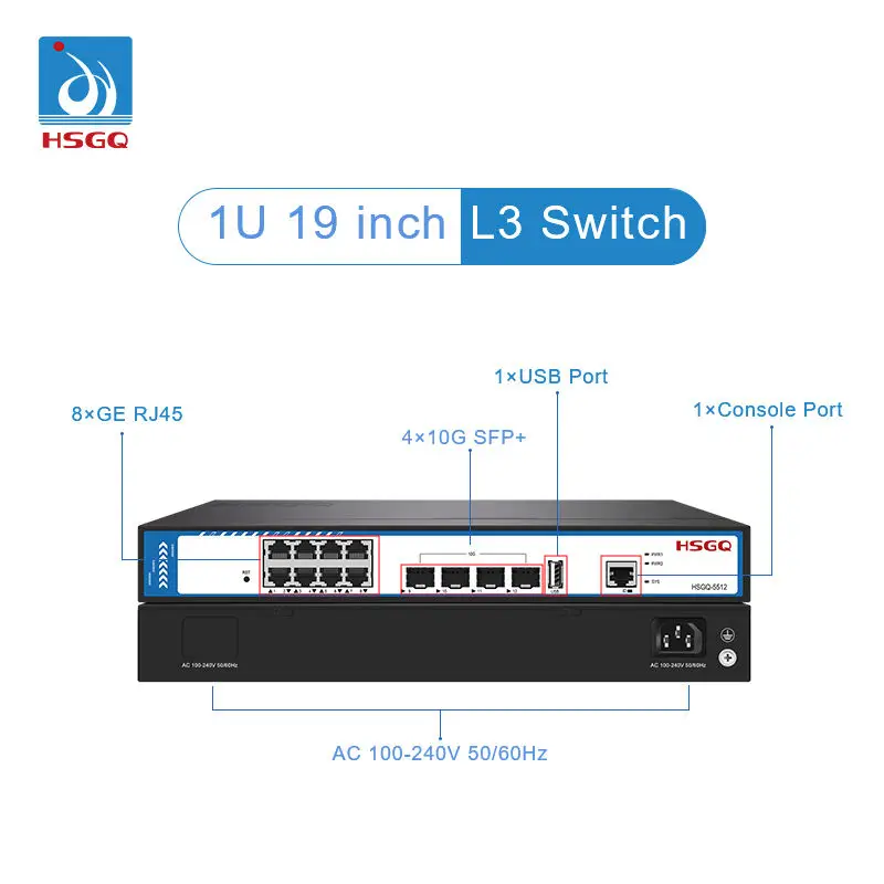Sfp+ 10G Managed Switch 8 Port - 2026/HSGQ-5512 12-Port 8*GE + 4*10G SFP+